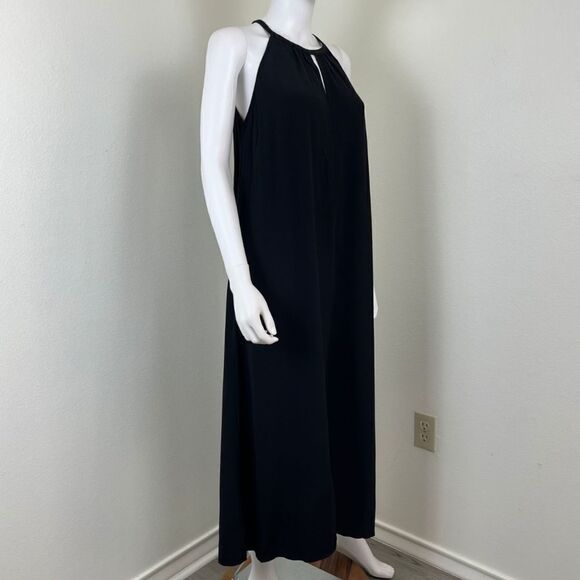 Eileen Fisher Women Size S Black Tencel Viscose Crepe Midi NEW Halter Dress - Picture 13 of 16